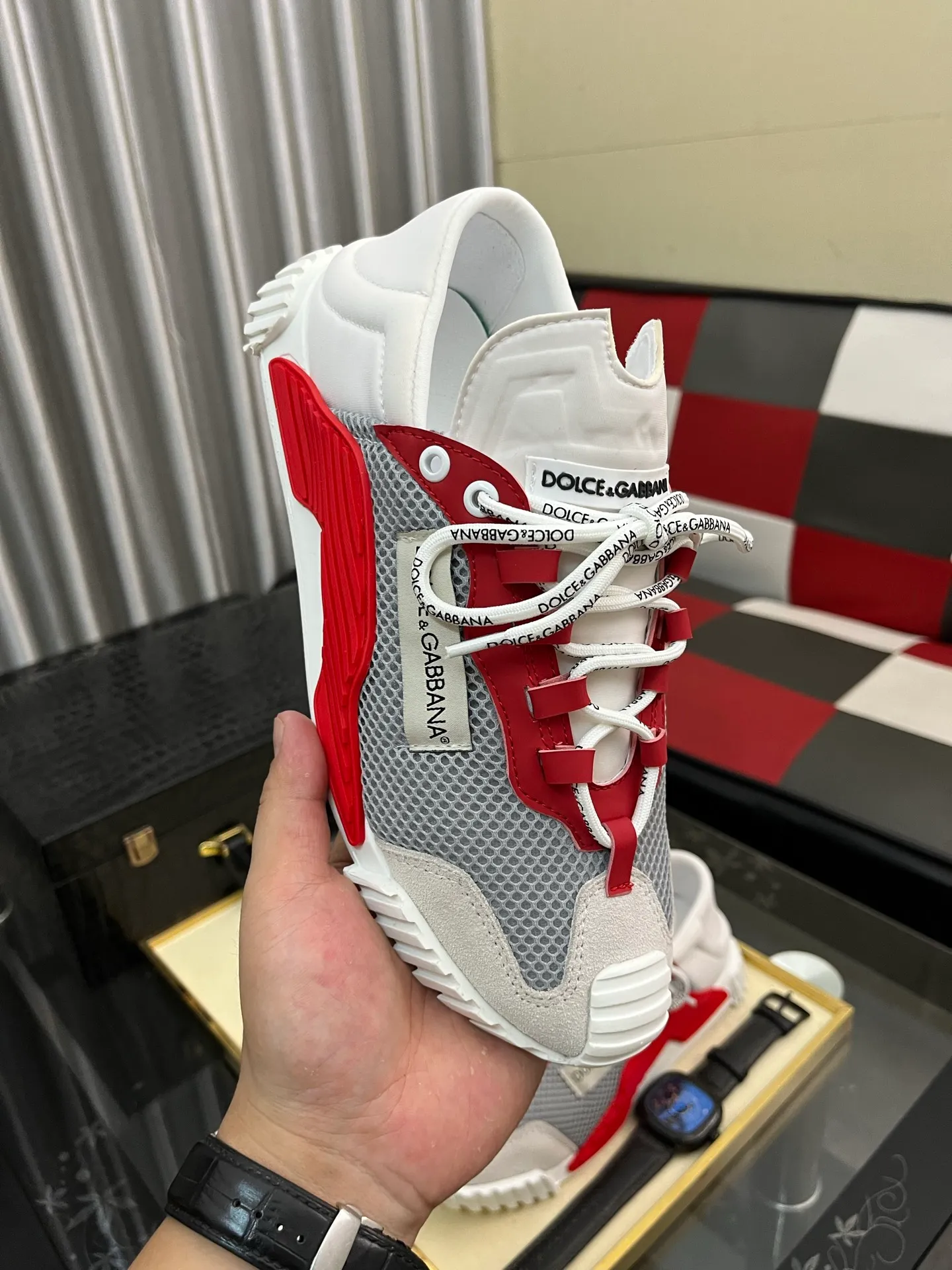 Men's men's shoes💰420⌚️⌚️New DG Dolce & Gabbana high-end couple's sports and casual shoes, imported cowhide, multiple material splicing design➕Imported cowhide lining, cowhide feet➕original TPR elastic outsole. Size: 35-46